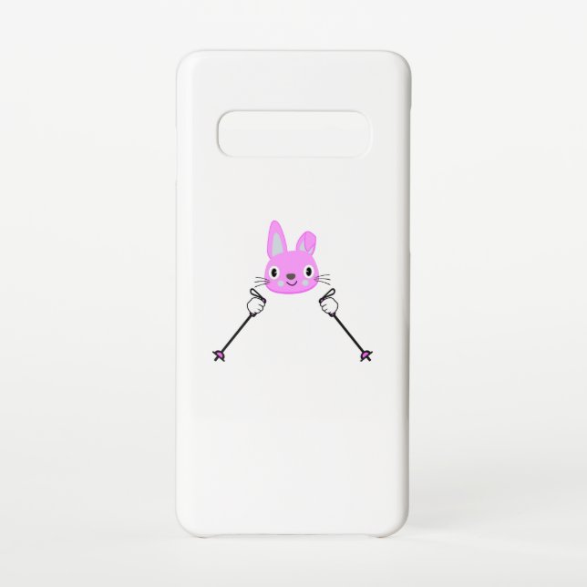 Coque Samsung Galaxy Lapin de ski avec bâtons de ski (Dos)