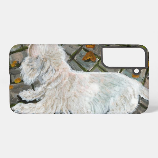 Coque Samsung Galaxy L'automne laisse Westie sur Patio (Verso Horizontal)