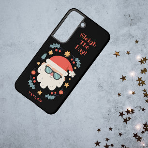 Coque Samsung Galaxy Le Père Noël rétro personnalisé Sleigh Day