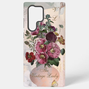 Coque Samsung Galaxy Le vase Lady Vintage + monogramme