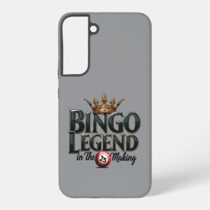 Coque Samsung Galaxy Légende du Bingo couronnée en typographie rétro or