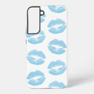 Coque Samsung Galaxy Lèvres Bleues, Motif De Lèvres, Bleu, Baiser