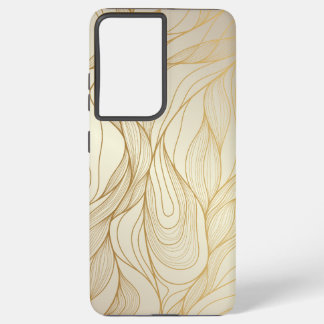 Coque Samsung Galaxy Lignes d'or Motif sans couture