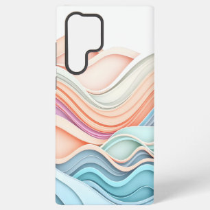Coque Samsung Galaxy Lignes ondulées abstraites 3D pastel doux