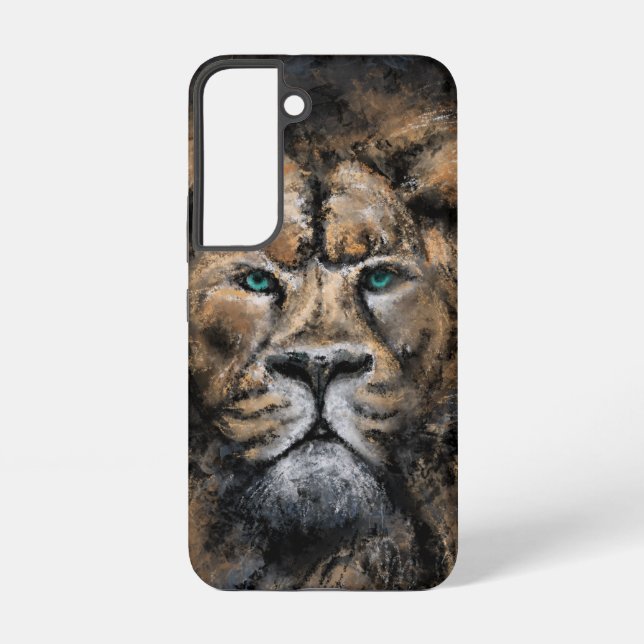 Coque Samsung Galaxy Lion aux yeux verts (Verso)