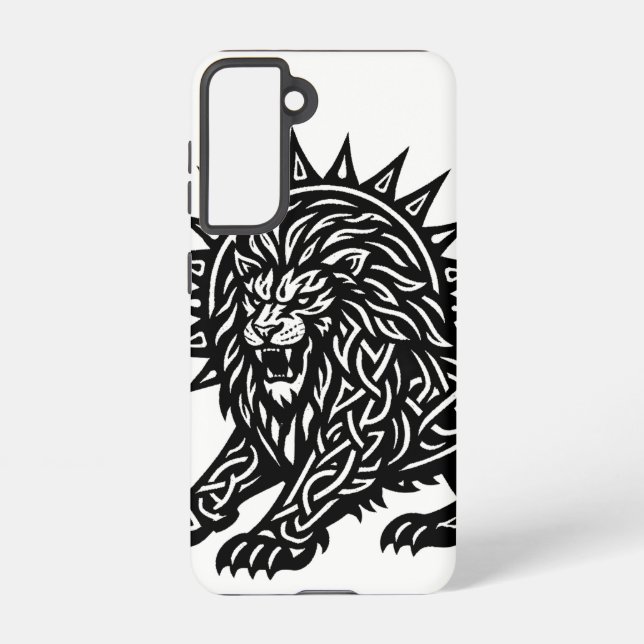Coque Samsung Galaxy Lion Zodiaque Soleil‑Crinière Lion | BurnsInHell (Verso)