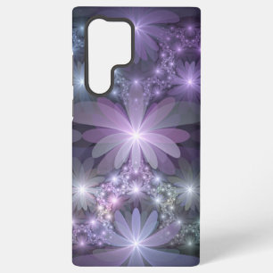 Coque Samsung Galaxy Lit de fleurs tendance brillant art fractal abstra