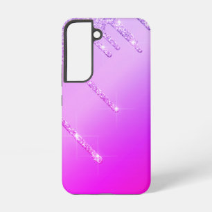 Coque Samsung Galaxy Lueur de néon rose violet scintillant