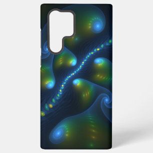 Coque Samsung Galaxy Lumières de l'Imaginaire Abstrait Bleu Vert Jaune