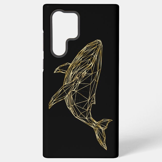 Coque Samsung Galaxy Luxury Gold Geometric Whale  (Verso)