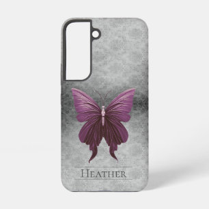 Coque Samsung Galaxy Magenta Joaillé Papillon Damas