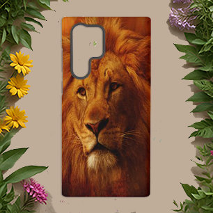 Coque Samsung Galaxy Majestic Golden réaliste face de lion