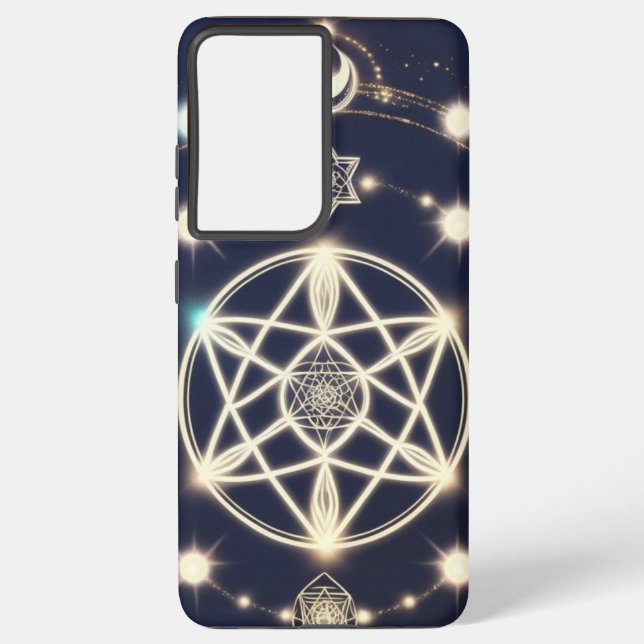 Coque Samsung Galaxy Mandala du cycle lunaire céleste – Géométrie sacré (Verso)