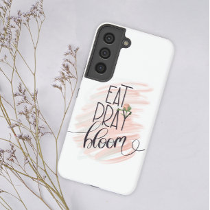 Coque Samsung Galaxy Manger Priez Fleurir Rose Rose Monogram Nom