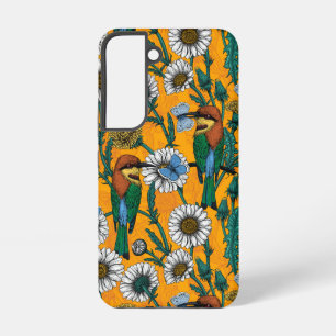 Coque Samsung Galaxy Mangeurs d'abeilles, papillons bleus et marguerite