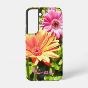 Coque Samsung Galaxy Marguerites Gerber roses et orange -* personnalise