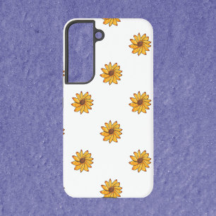 Coque Samsung Galaxy Marqueur Fleur Jaune Encre Motif