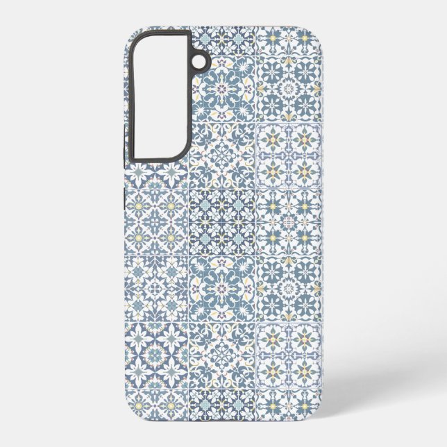 Coque Samsung Galaxy Mediterranean Tiles, Moroccan, Majolica, Azulejo (Verso)