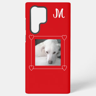 Coque Samsung Galaxy Mignet Un Photo Chien Simple Initial Rouge