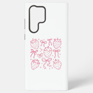 Coque Samsung Galaxy Mignons Nœuds Rose Kawaii Coquette Fraise