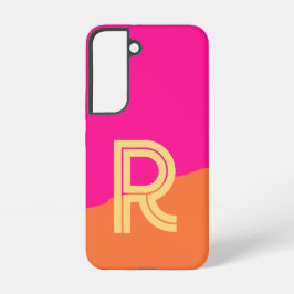 Coque Samsung Galaxy Modern Monogram Hot Pink Orange