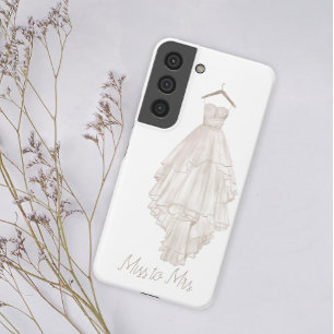 Coque Samsung Galaxy Moderne Boho Rose Floral Mariage Miss à Mme