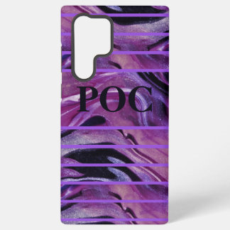 Coque Samsung Galaxy Monogramme Abstrait violet Coque-mat noir