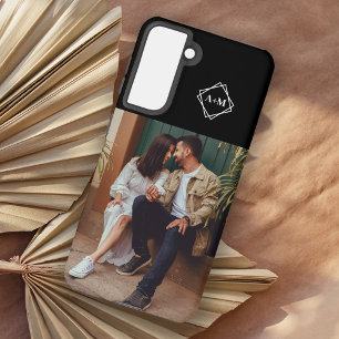 Coque Samsung Galaxy Monogramme Ajouter votre propre photo Bloc de coul
