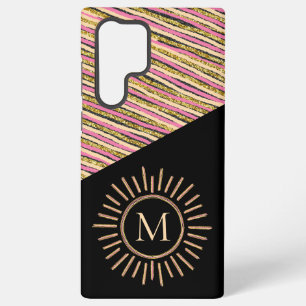 Coque Samsung Galaxy Monogramme coloré Simple Grilles Modernes Or