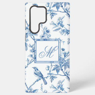 Coque Samsung Galaxy Monogramme de chinoiserie bleu et blanc 