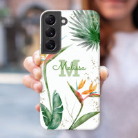 Monogramme de fleurs tropicales de l'île en écritu