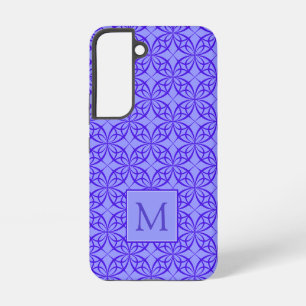 Coque Samsung Galaxy Monogramme élégant à motif filigrané violet