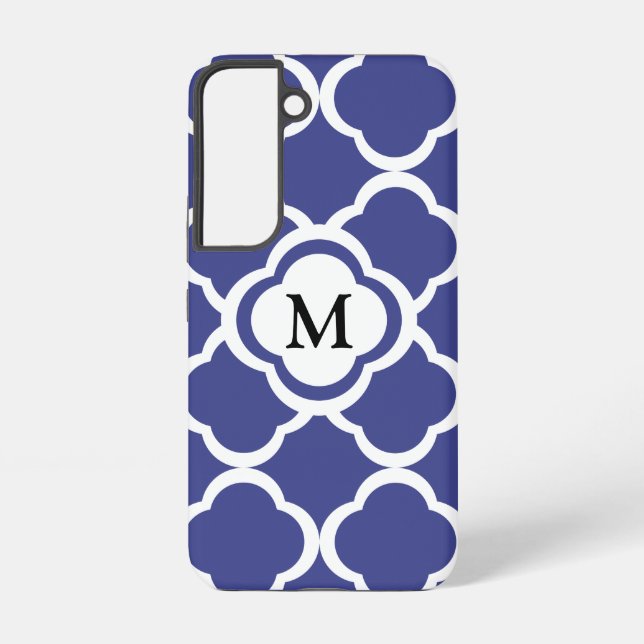 Coque Samsung Galaxy Monogramme élégant bleu (Verso)