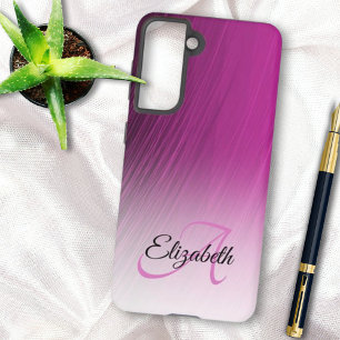 Coque Samsung Galaxy Monogramme élégant de nom personnalisé avec des tr