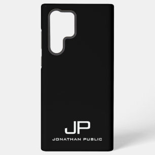 Coque Samsung Galaxy Monogramme Élégant Moderne Noir Et Blanc Meilleur