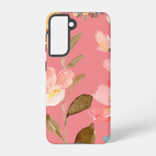 Coque Samsung Galaxy Monogramme Elegant rose Aquarelle Samsung Galaxy