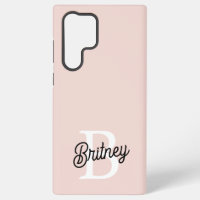 Monogramme et nom personnalisé moderne Pastel Pink