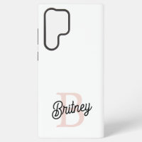 Monogramme et nom personnalisé moderne Pastel Pink