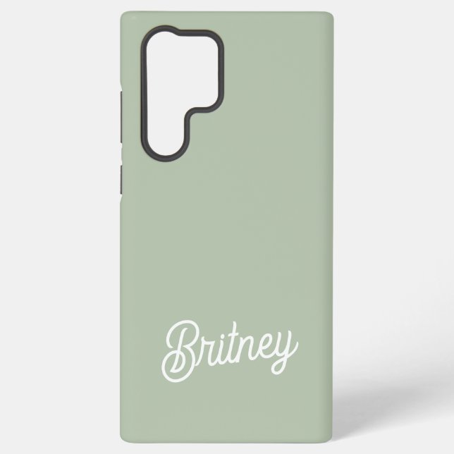 Coque Samsung Galaxy Monogramme et nom personnalisés de Sage Vert moder (Verso)