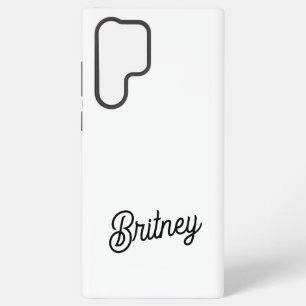 Coque Samsung Galaxy Monogramme et nom personnalisés en noir moderne