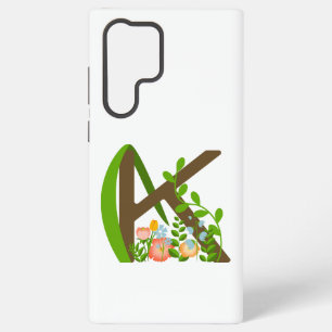 Coque Samsung Galaxy Monogramme floral lettre capitale K