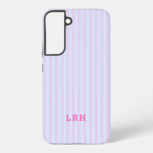 Coque Samsung Galaxy Monogramme Initiales Minuscules Vintage Rayure Pop