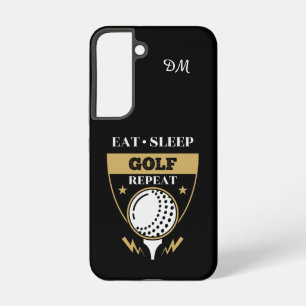 Coque Samsung Galaxy Monogramme Manger Dormir Golf Répéter