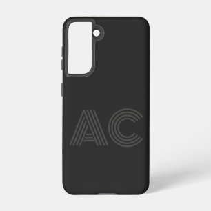 Coque Samsung Galaxy Monogramme moderne noir et gris