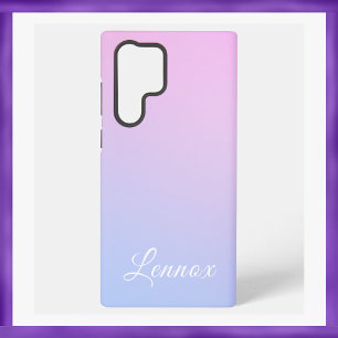 Coque Samsung Galaxy Monogramme monochrome pastel bleu violet
