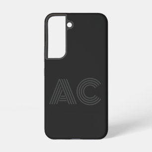 Coque Samsung Galaxy Monogramme noir et gris moderne