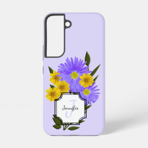 Coque Samsung Galaxy Monogramme personnalisé Fleurs sauvages jolies