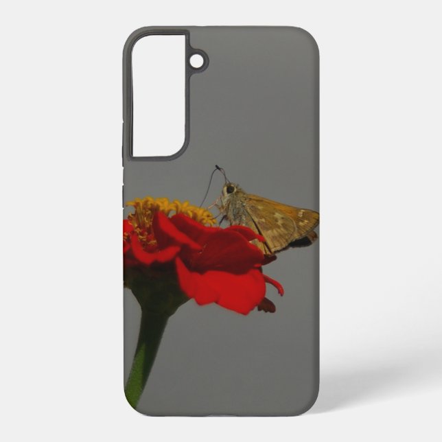 Coque Samsung Galaxy Moth et Red Zinnia (Verso)