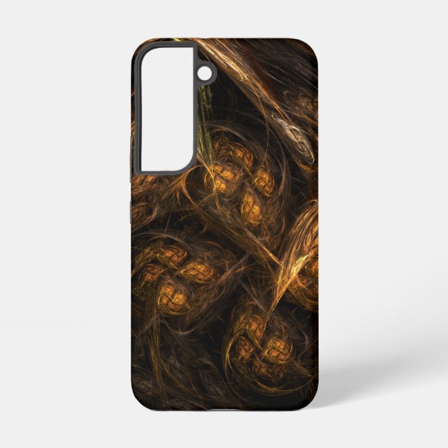 Coque Samsung Galaxy Mother Earth Modern Abstract Art Golden Fractal (Verso)
