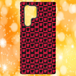 Coque Samsung Galaxy Motif à carreaux noir et rouge de l'Arkansas